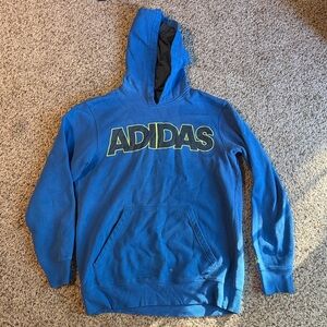 Adidas Blue Hoodie with Bold Lettering